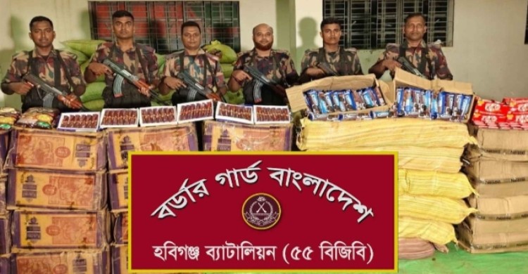 ৫৫ বিজিবি  ৬২ লাখ টাকার ভারতীয় পণ্য জব্দ করেছে